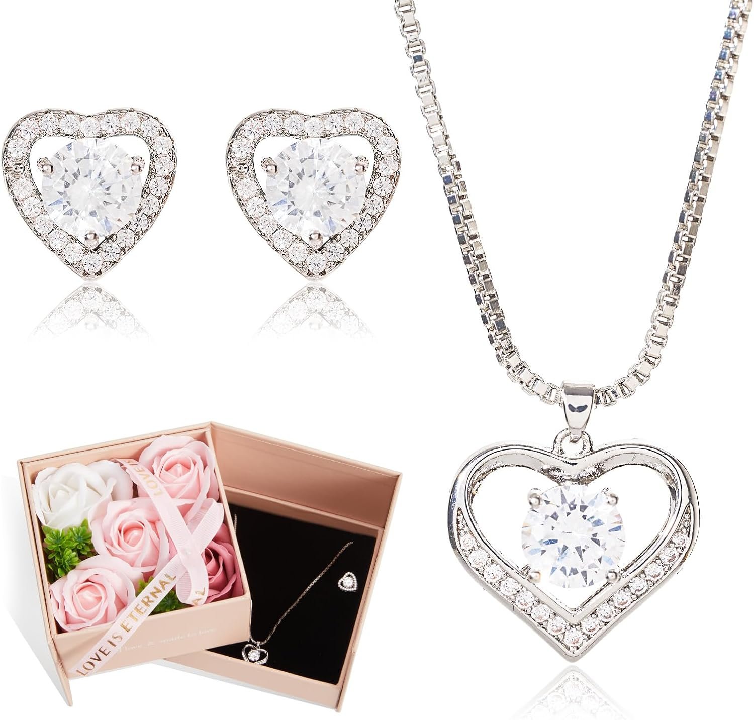 Preserved Rose Jewelry Gift Set for Women
